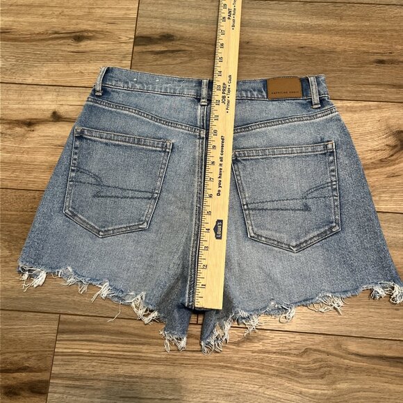 American Eagle Highest Rise 90s Boyfriend Short SZ 8 Cut Off Stretch Denim Blue - Picture 10 of 13